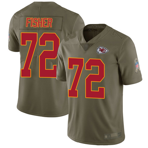 Youth Kansas City Chiefs #72 Fisher Eric Limited Olive 2017 Salute to Service Football Nike NFL Jersey
